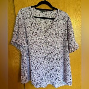 Floral Pastel Purple Blouse